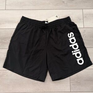 NWT Adidas Men's Black Athletic Shorts with Bold Logo Size XL